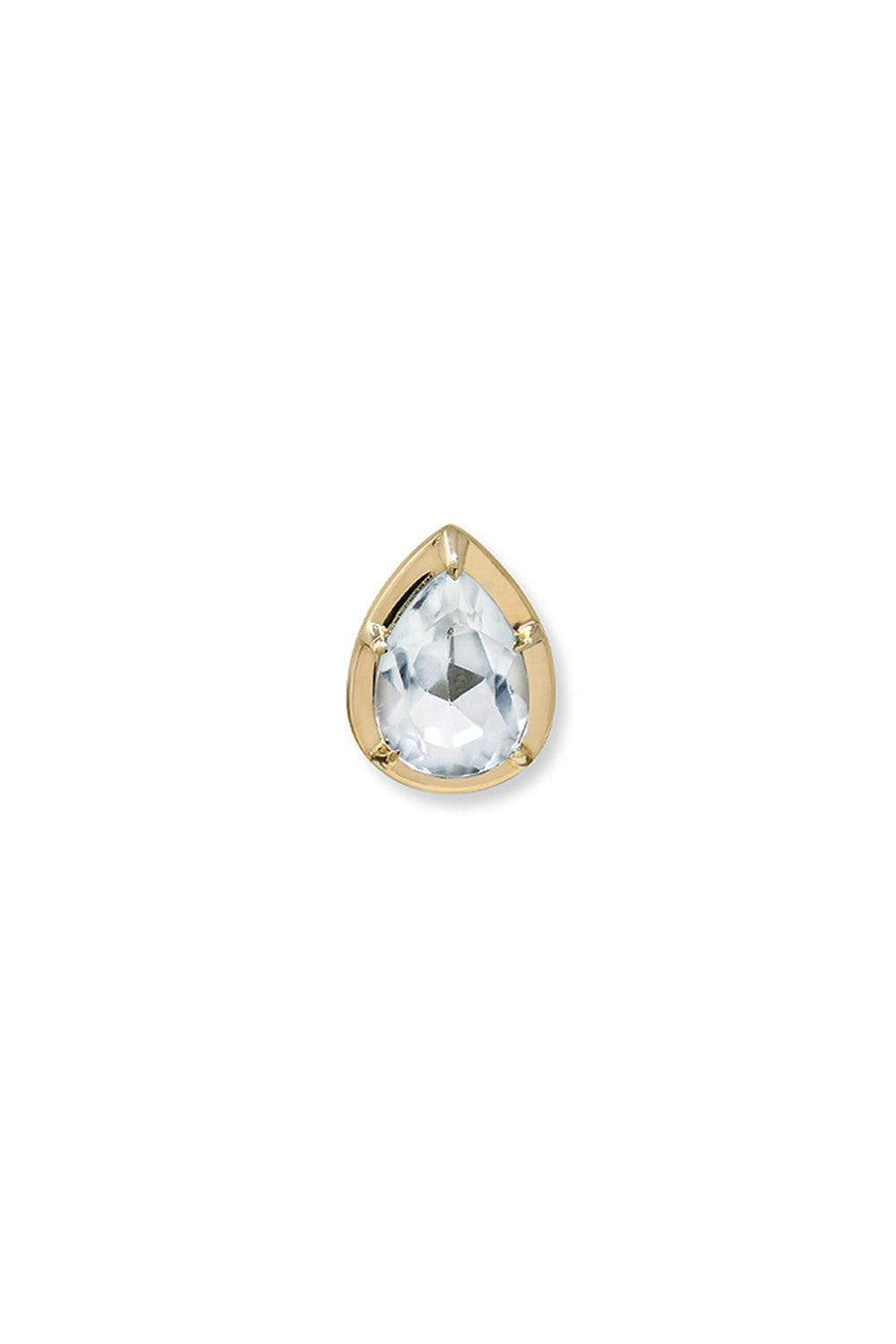Clear Topaz Mélia Pear Stud Earring-YELLOW GOLD-JEWELRYFINE JEWELEARRING-ANZIE