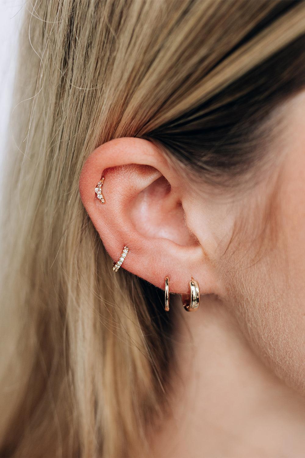Diamond Cleo Croissant Stud Earring-YELLOW GOLD-JEWELRYFINE JEWELEARRING-ANZIE