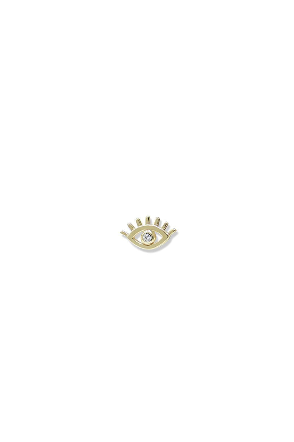 Diamond Evil Eye End-YELLOW GOLD-JEWELRYFINE JEWELEARRING-ANZIE