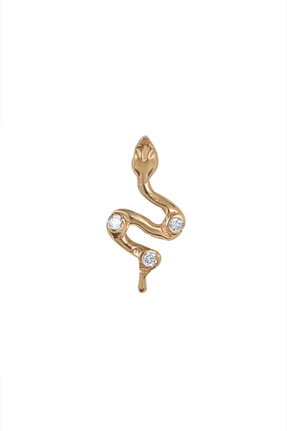 Diamond Snake Stud Earring-YELLOW GOLD-JEWELRYFINE JEWELEARRING-ANZIE