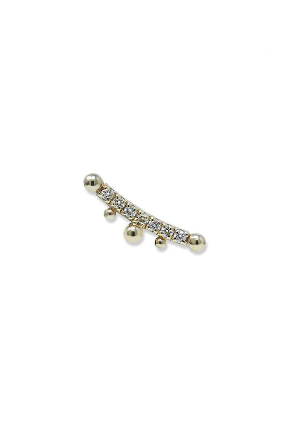 Dew Drop Diamond Ear Crawler-YELLOW GOLD-LEFT-JEWELRYFINE JEWELEARRING-ANZIE