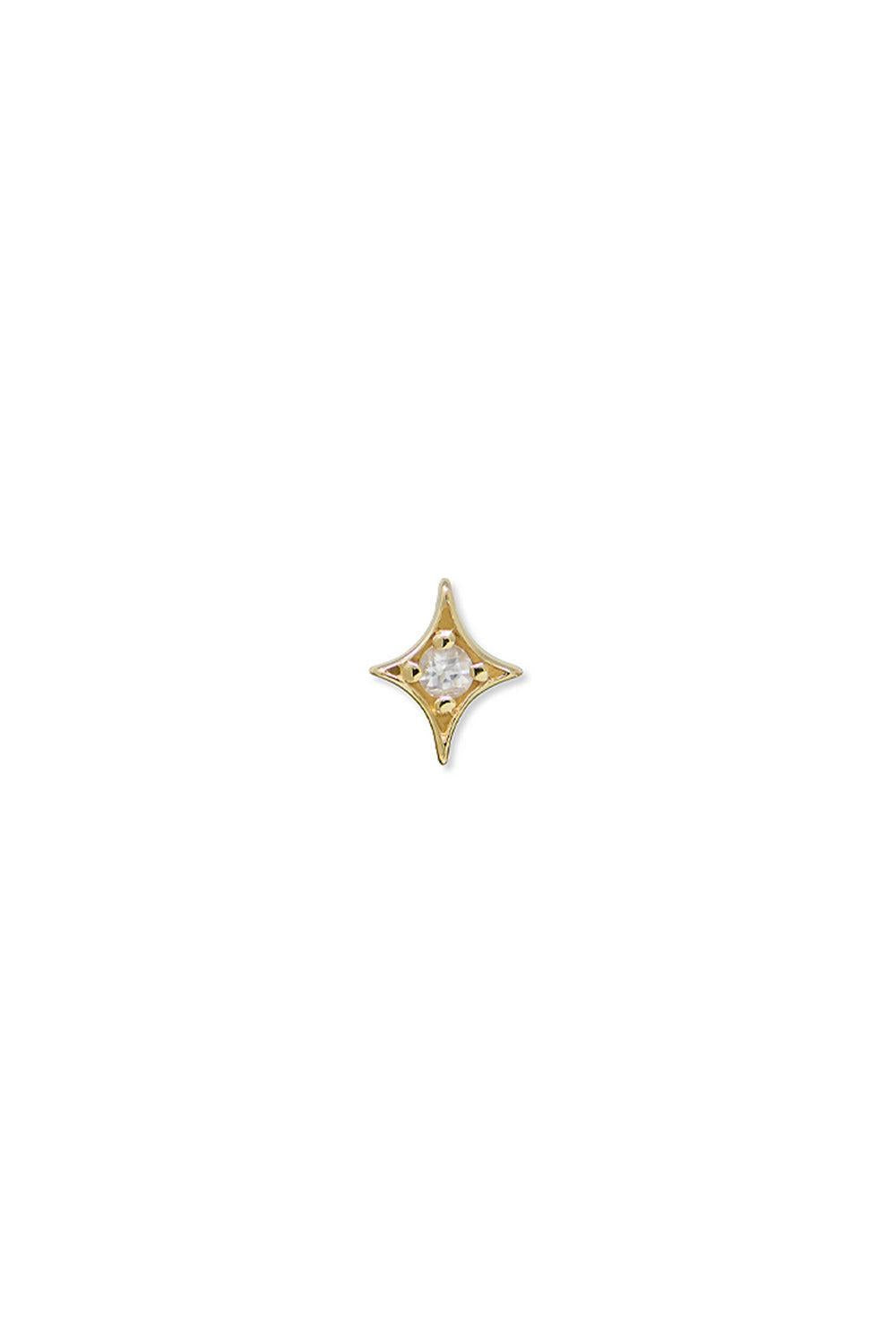 Mini Gothic Diamond Stud Earring-YELLOW GOLD-JEWELRYFINE JEWELEARRING-ANZIE
