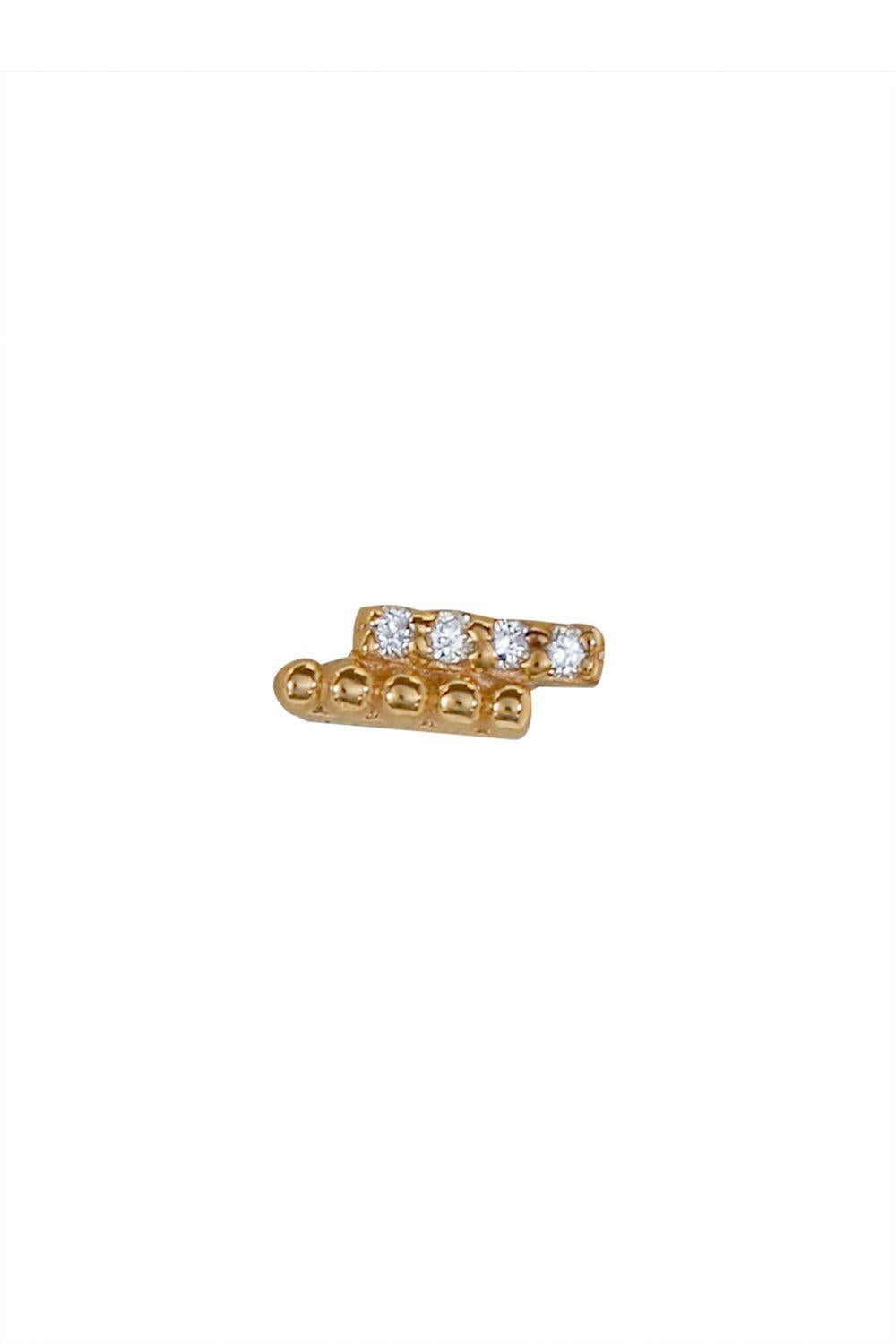 Diamond Bar Dew Drop Ear End-YELLOW GOLD-JEWELRYFINE JEWELPIERCING-ANZIE