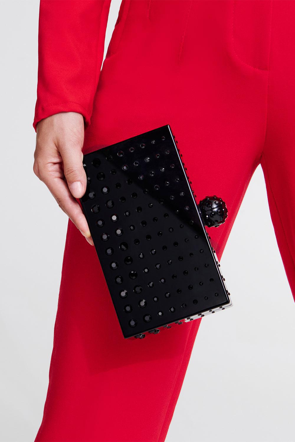 AQUAZZURA-Tequila Clutch - Black Silver-BKSLVPAL