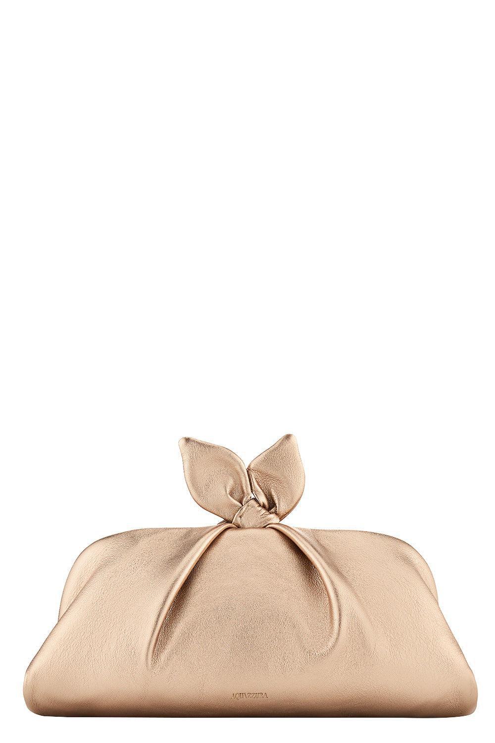 Bow Tie Clutch - Light Copper/Gold-LTCPPRGD-O/S-HANDBAGCLUTCHES-AQUAZZURA