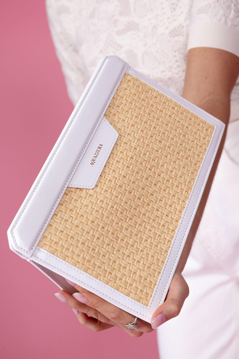 AQUAZZURA-Summer Pochette Clutch-NAT/WHT