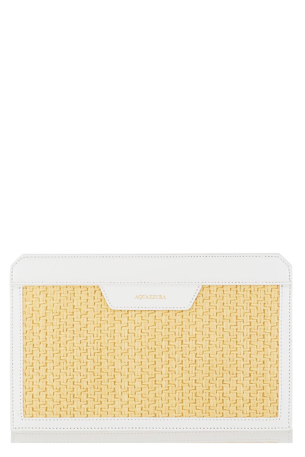 AQUAZZURA-Summer Pochette Clutch-NAT/WHT