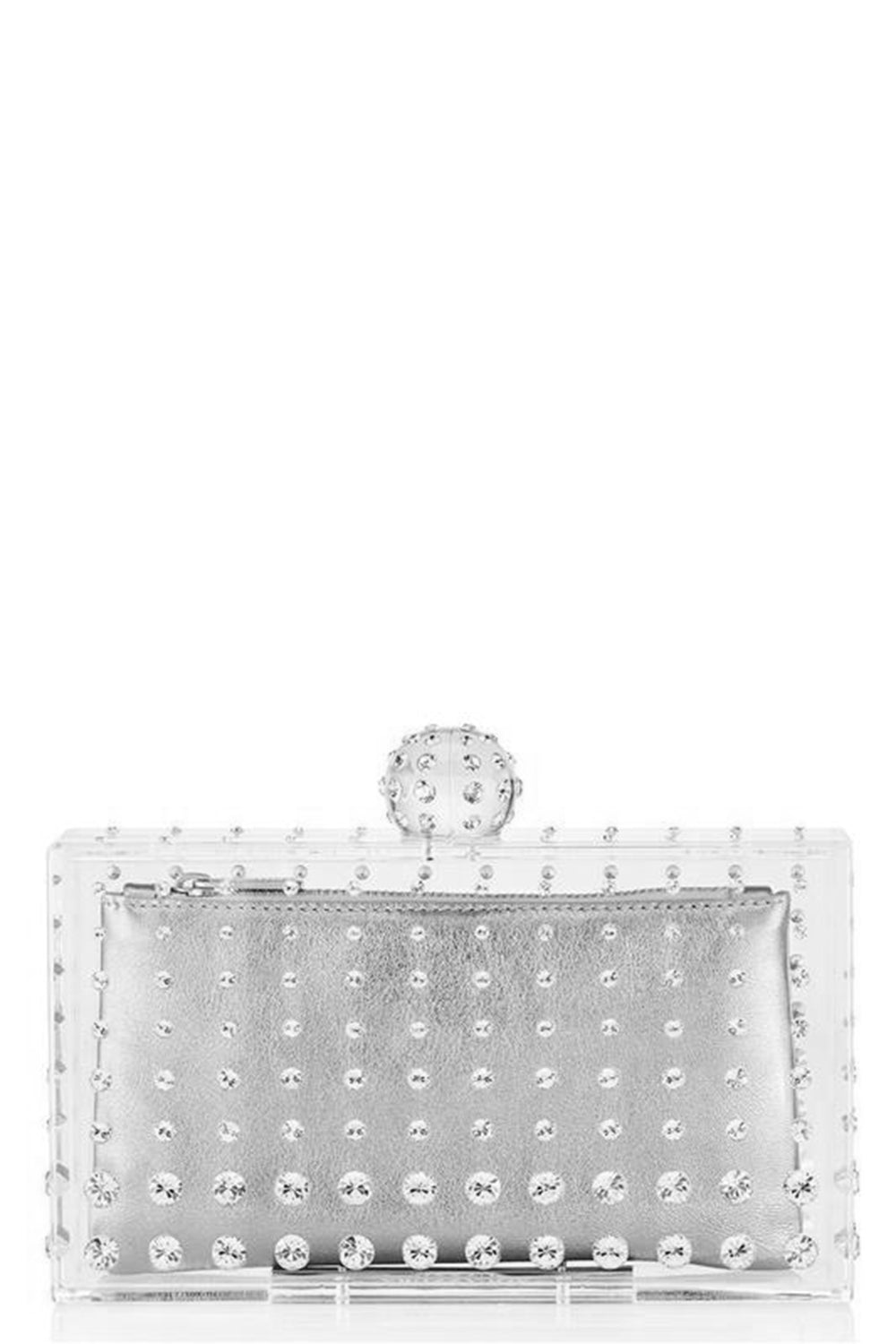 Tequila Clutch - Palladium Transparent-PLDM/TRN-O/S-HANDBAGCLUTCHES-AQUAZZURA