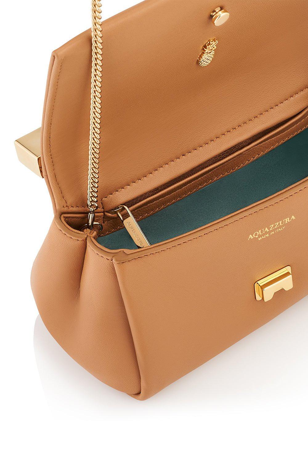 AQUAZZURA-Mini Twist Clutch - Praline-PRLN/GLD