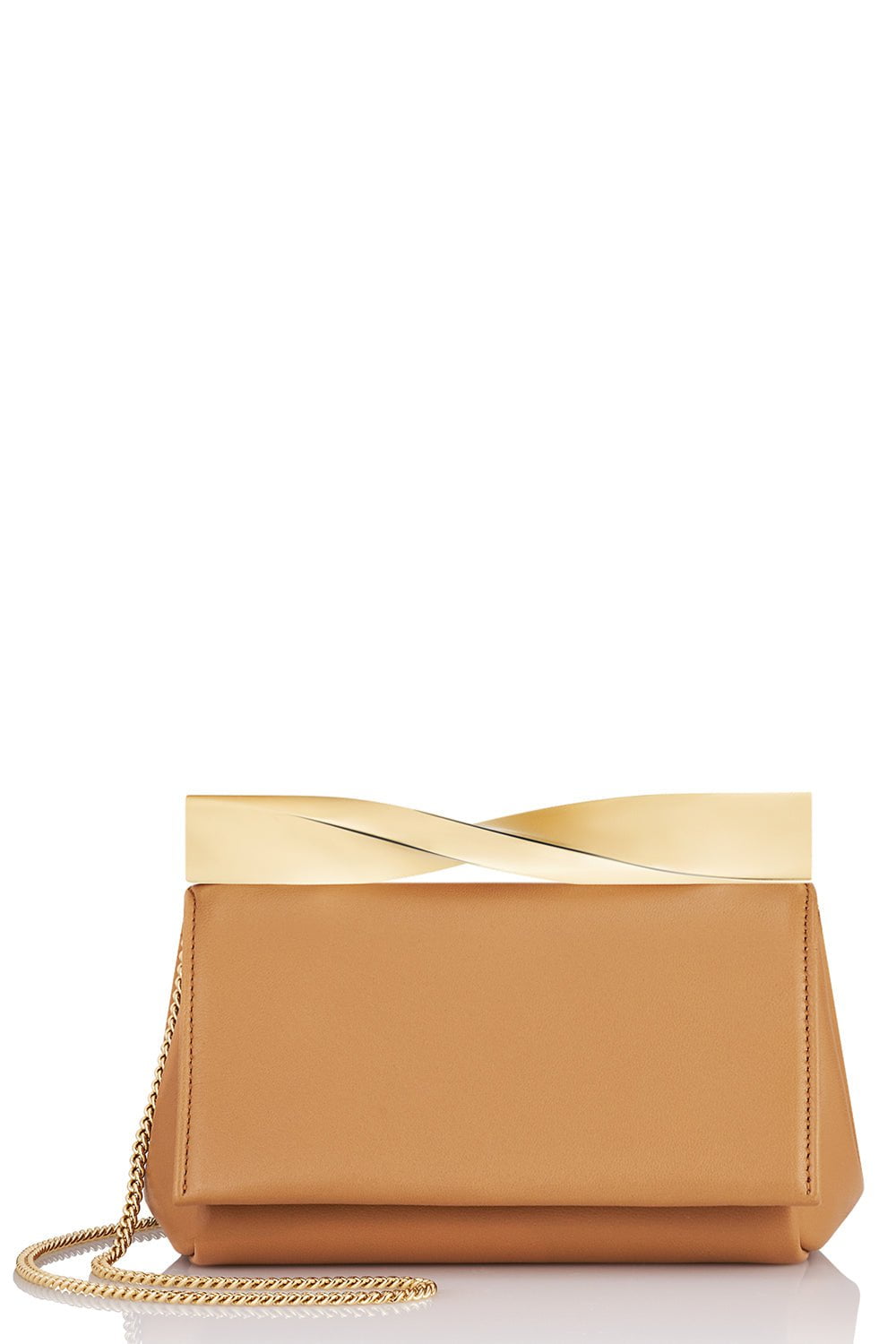 AQUAZZURA-Mini Twist Clutch - Praline-PRLN/GLD