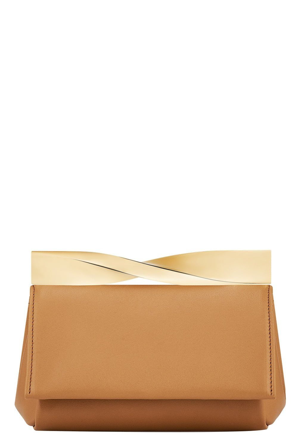 AQUAZZURA-Mini Twist Clutch - Praline-PRLN/GLD