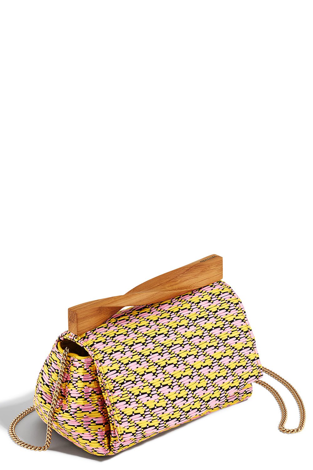 AQUAZZURA-Wooden Twist Clutch-PTL/WLNT
