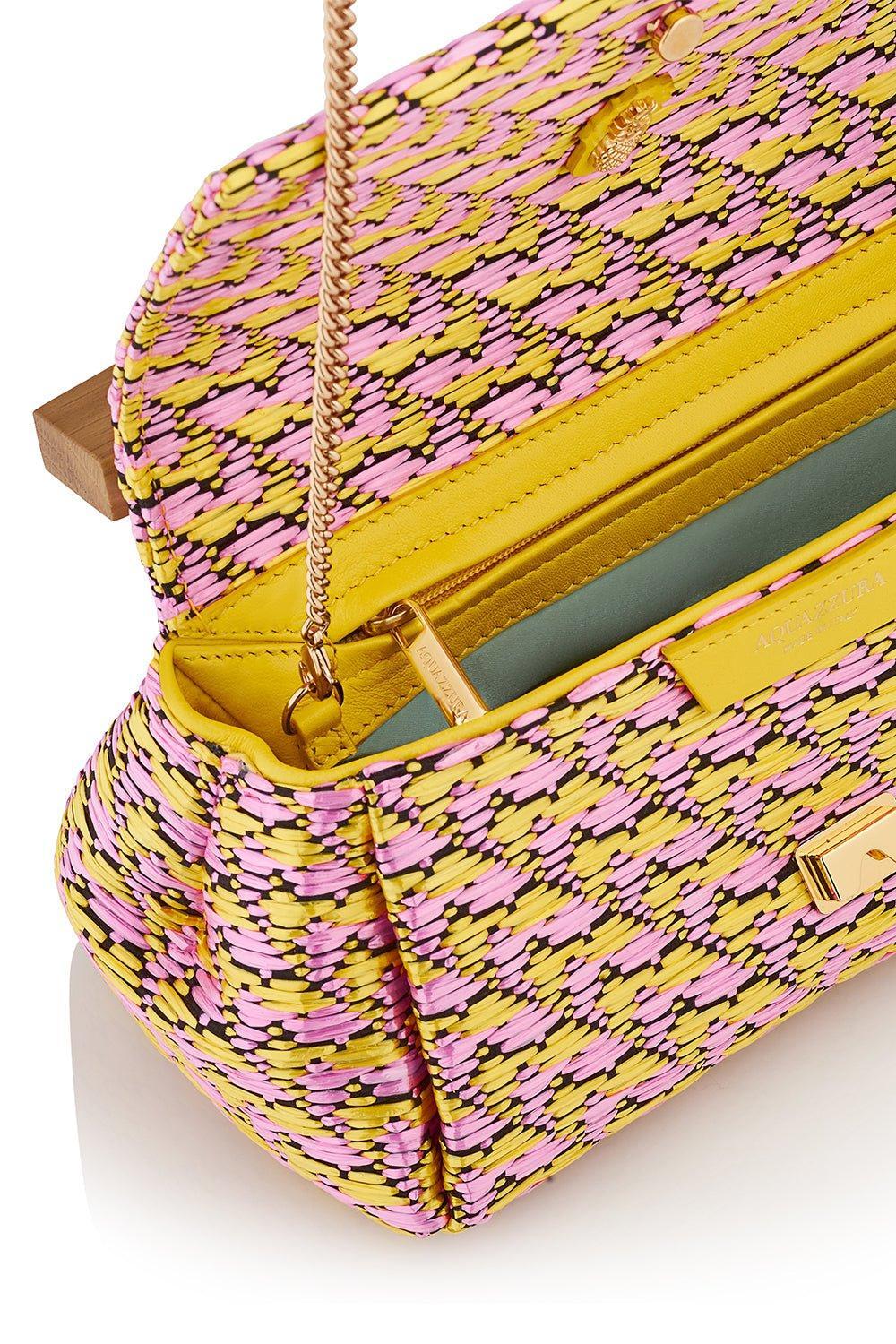 AQUAZZURA-Wooden Twist Clutch-PTL/WLNT