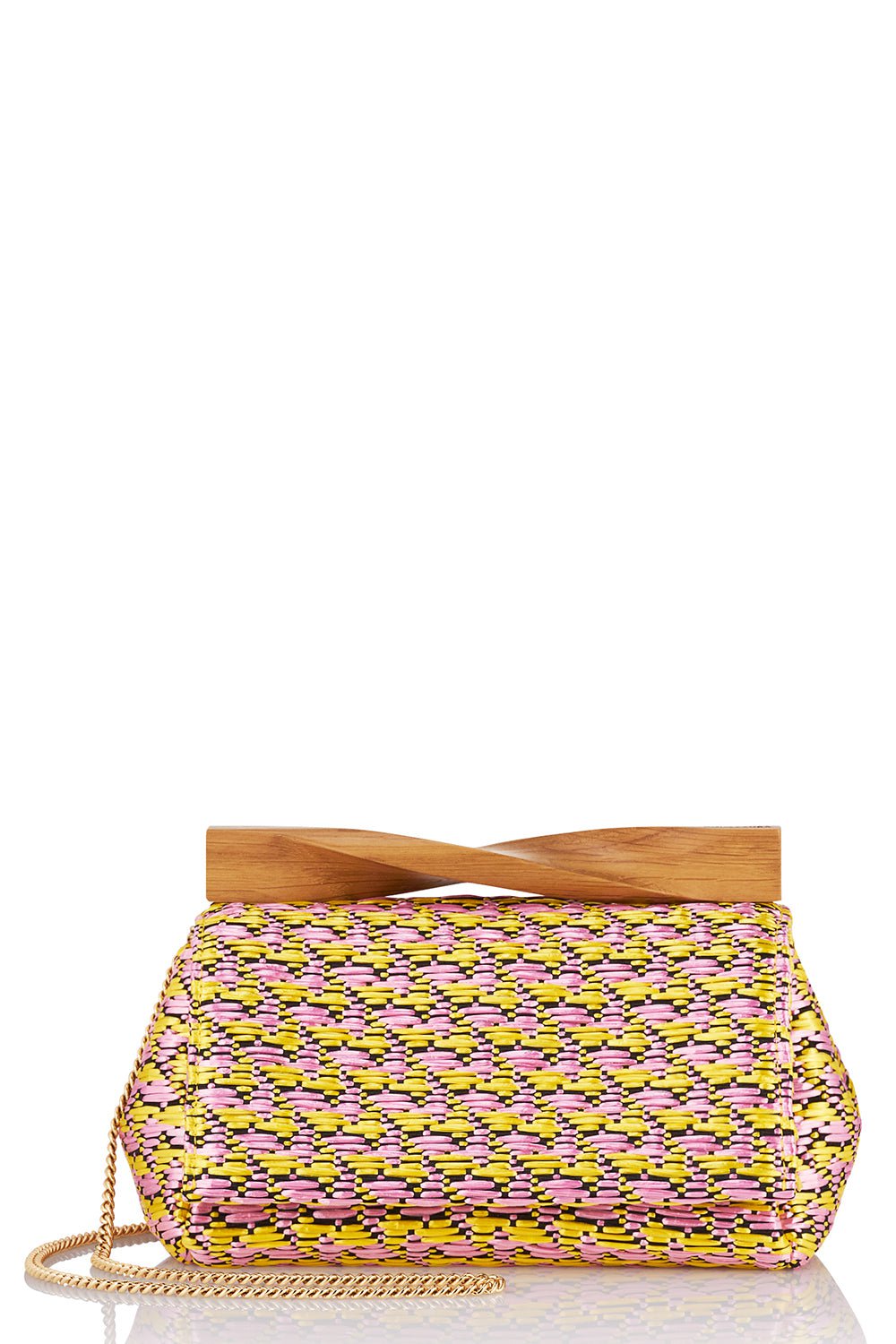 AQUAZZURA-Wooden Twist Clutch-PTL/WLNT