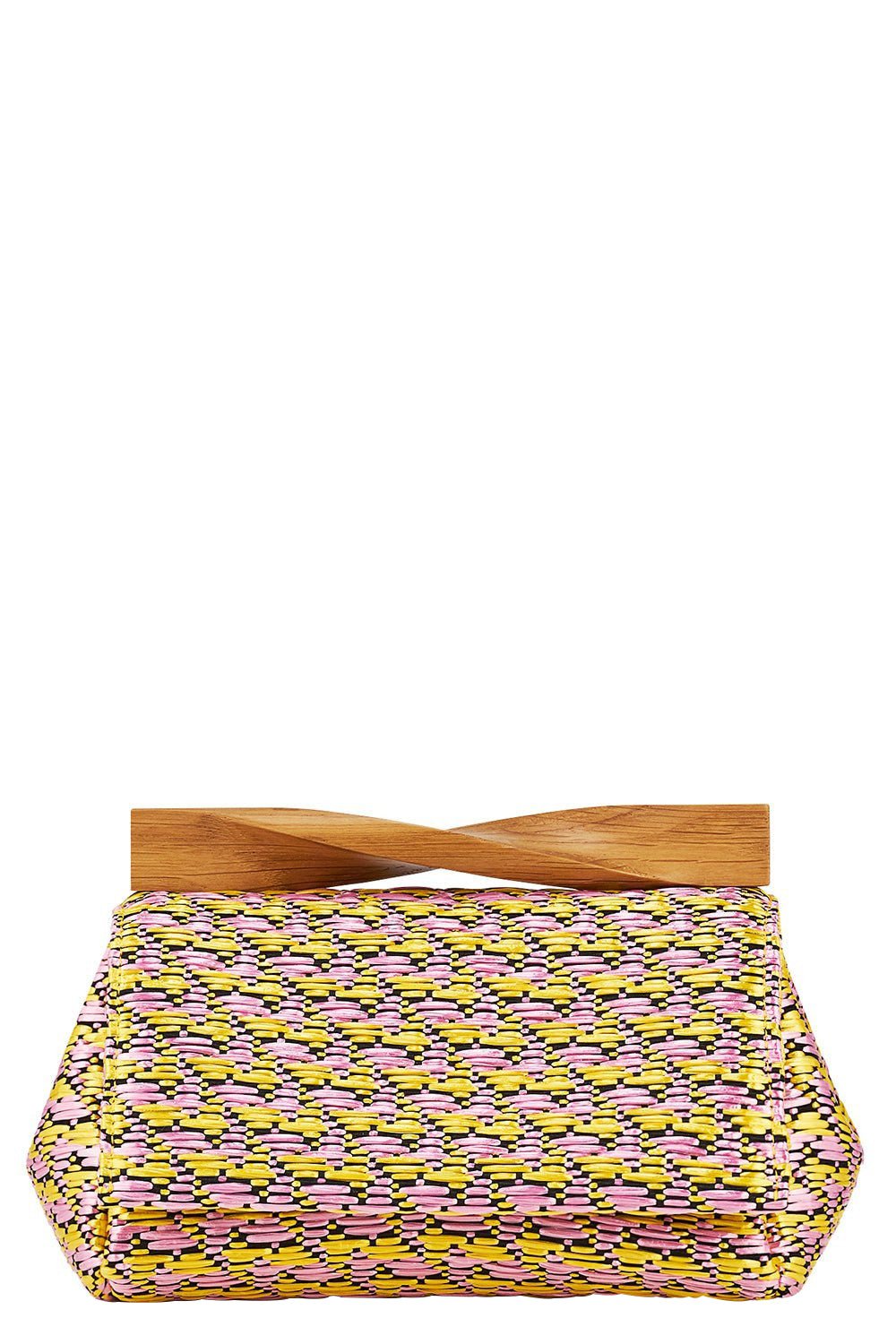AQUAZZURA-Wooden Twist Clutch-PTL/WLNT