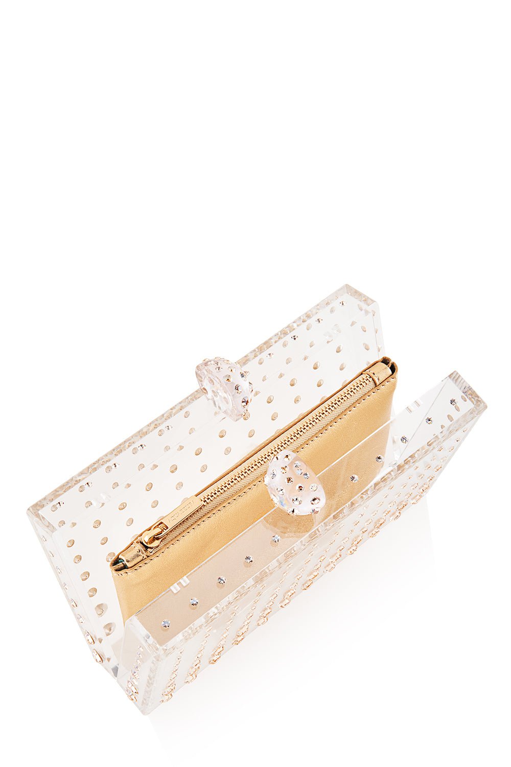 AQUAZZURA-Tequila Clutch - Transparent-TRAN/GLD