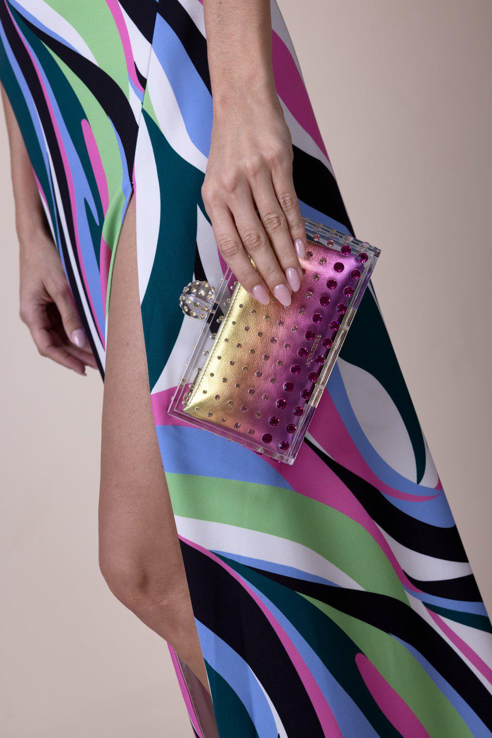 AQUAZZURA-Tequila Clutch - Transparent Sunset-TRNS/SUN