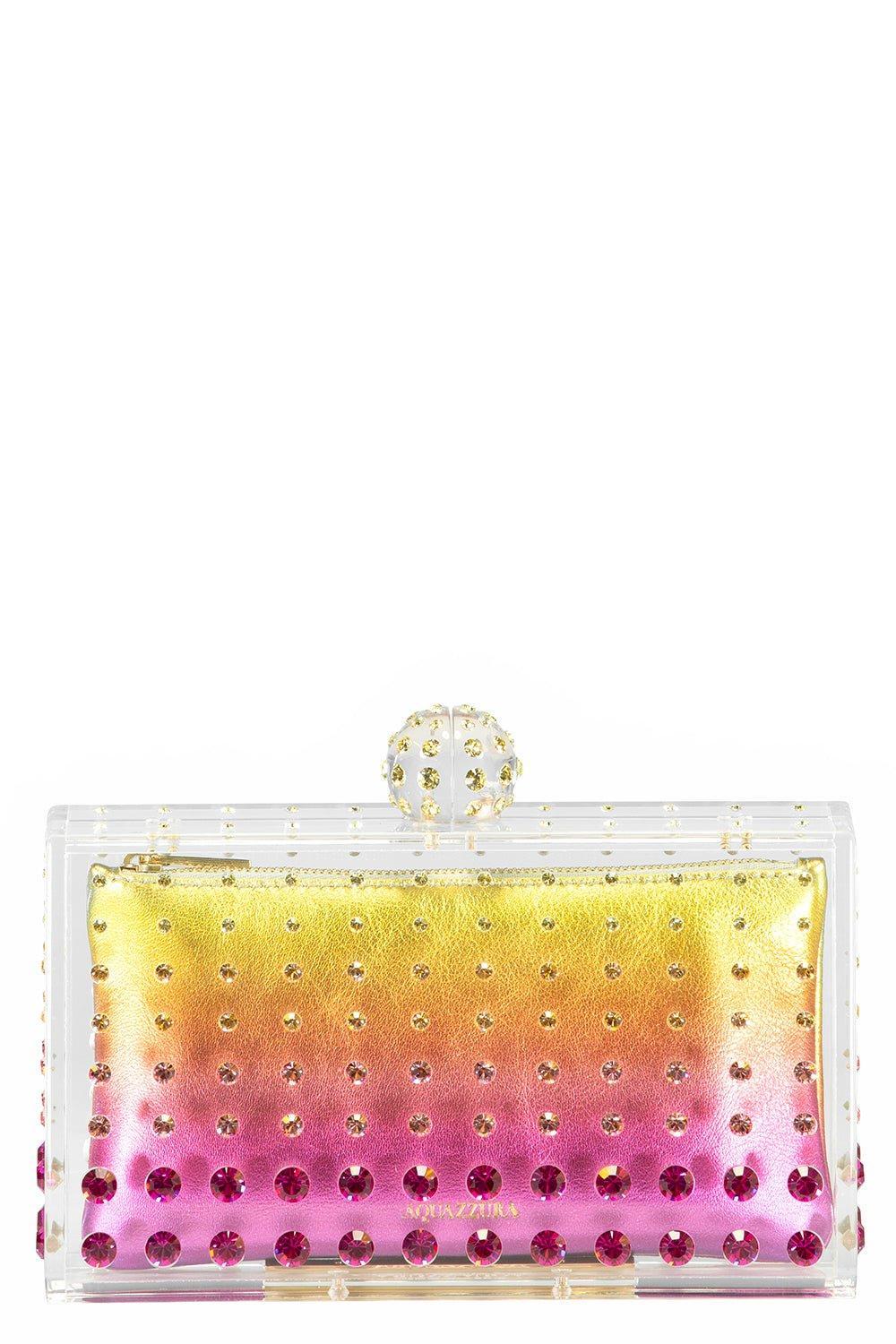 AQUAZZURA-Tequila Clutch - Transparent Sunset-TRNS/SUN