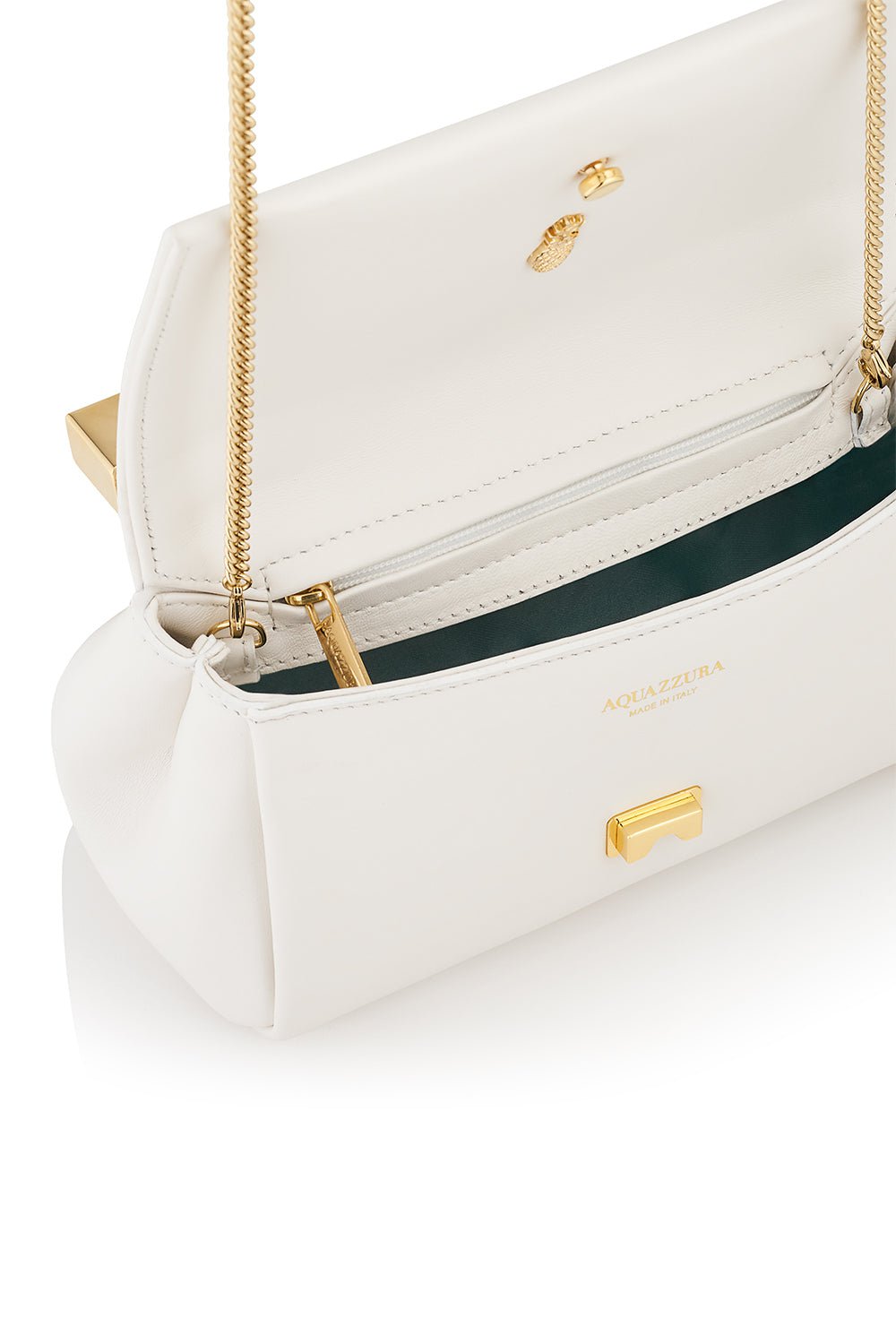 AQUAZZURA-Mini Twist Clutch - Light Gold-WHT/GLD