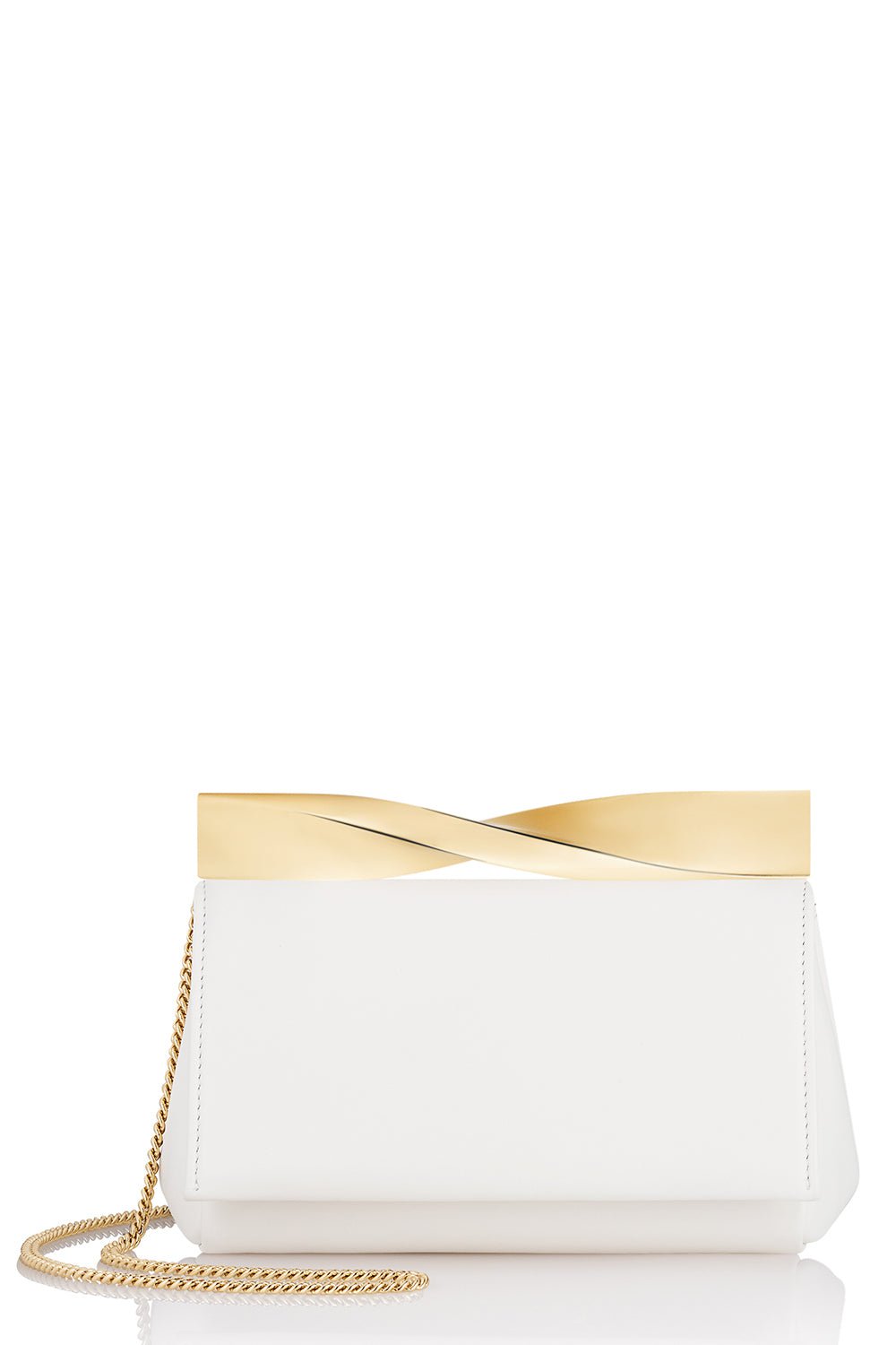 AQUAZZURA-Mini Twist Clutch - Light Gold-WHT/GLD
