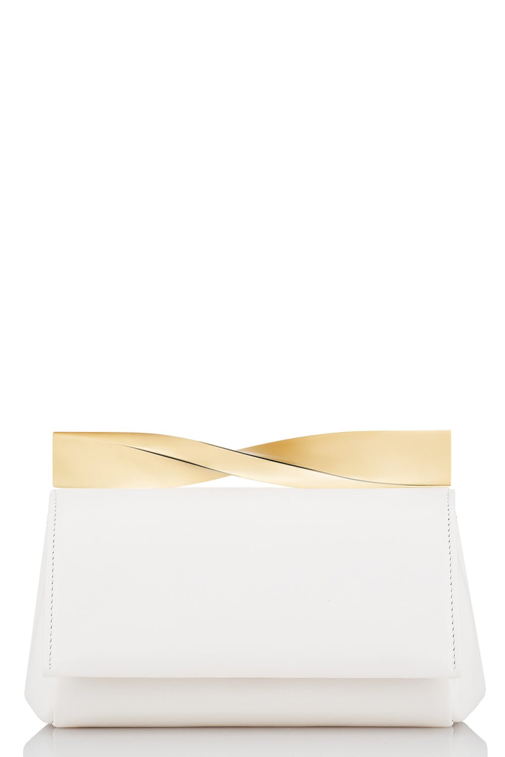 AQUAZZURA-Mini Twist Clutch - Light Gold-WHT/GLD