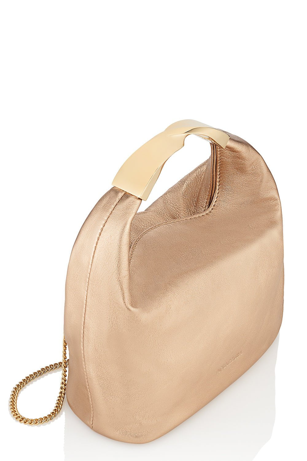AQUAZZURA-Twist Mini Hobo-PANNA COTTA/LIGHT GOLD