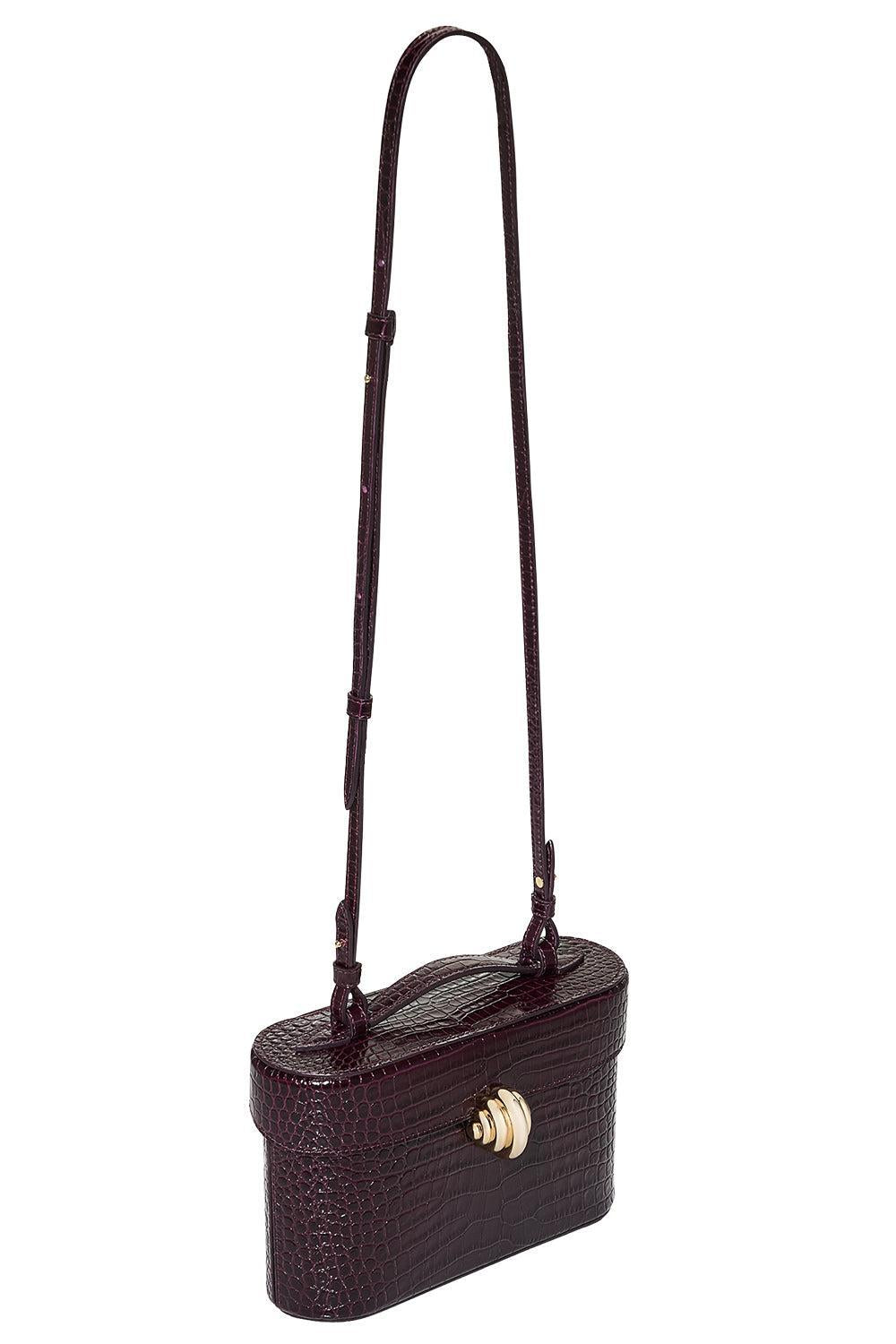 Belgravia Vanity Crossbody Bag - Plum Gold-PURPLE-HANDBAGSHOULDER-AQUAZZURA