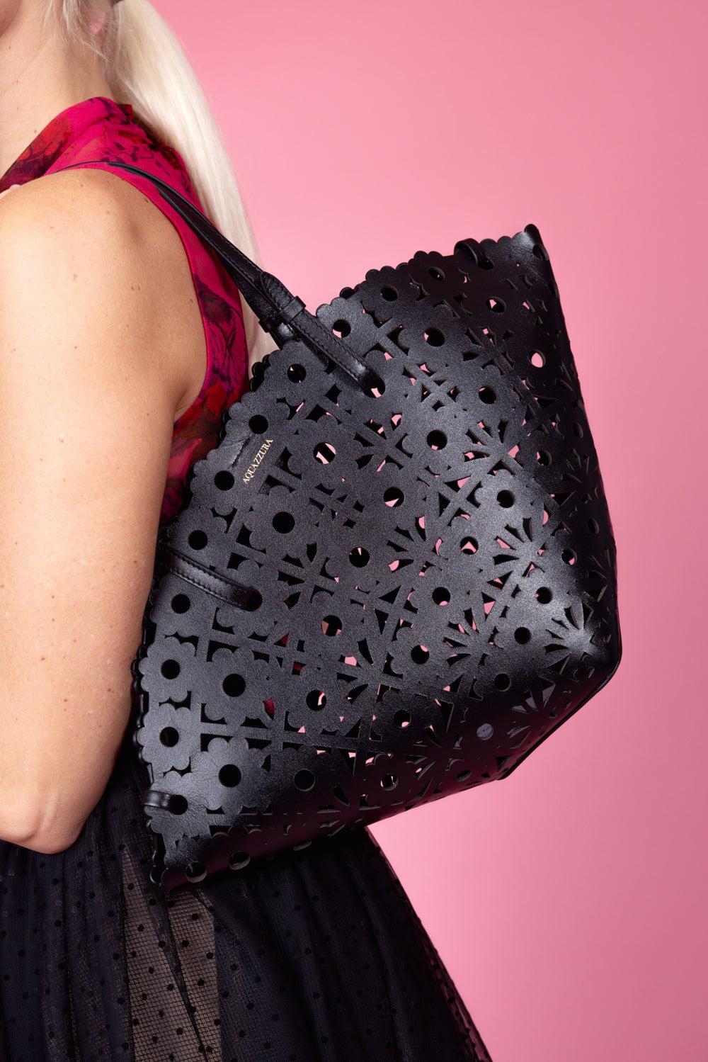 AQUAZZURA-Daisy Tote - Black-BLACK