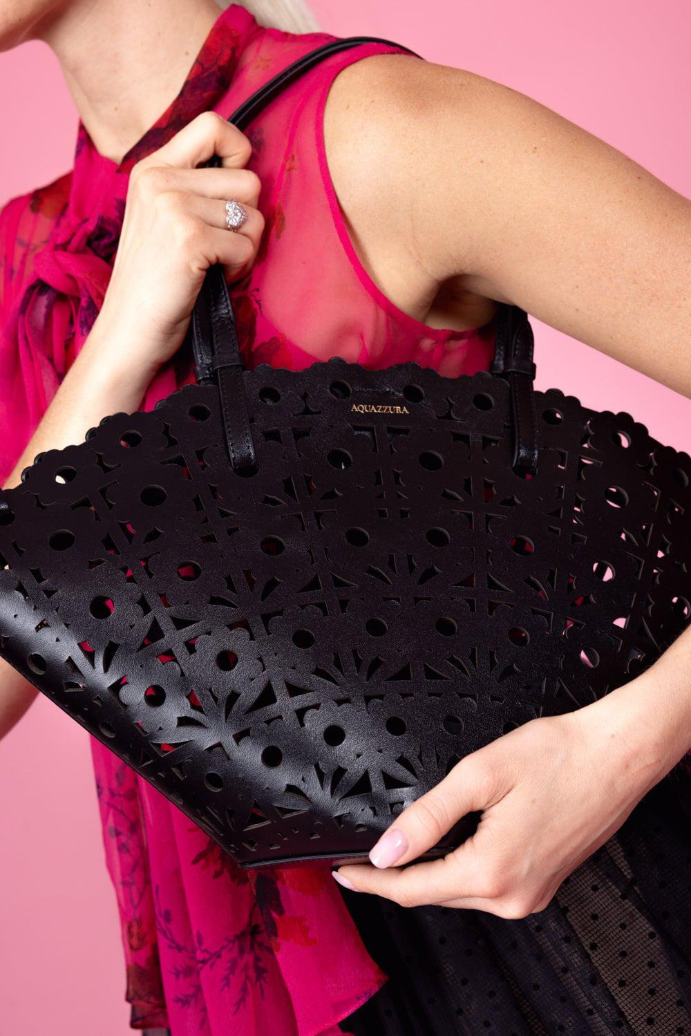 AQUAZZURA-Daisy Tote - Black-BLACK