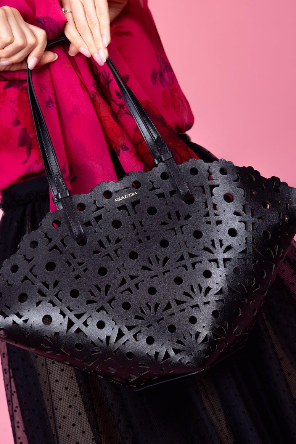 AQUAZZURA-Daisy Tote - Black-BLACK