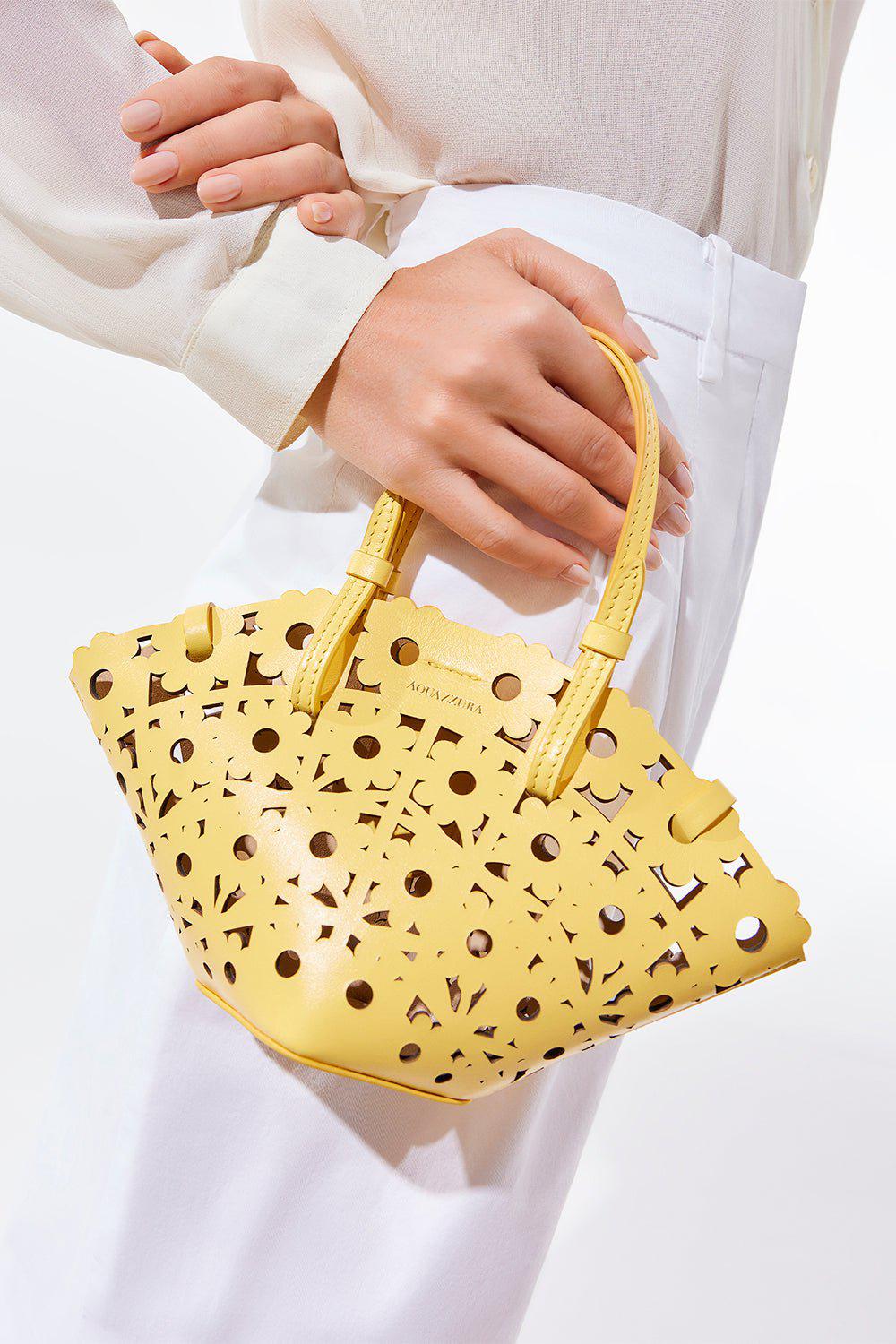 AQUAZZURA-Daisy Mini Tote - Limoncello-LIMONCLL