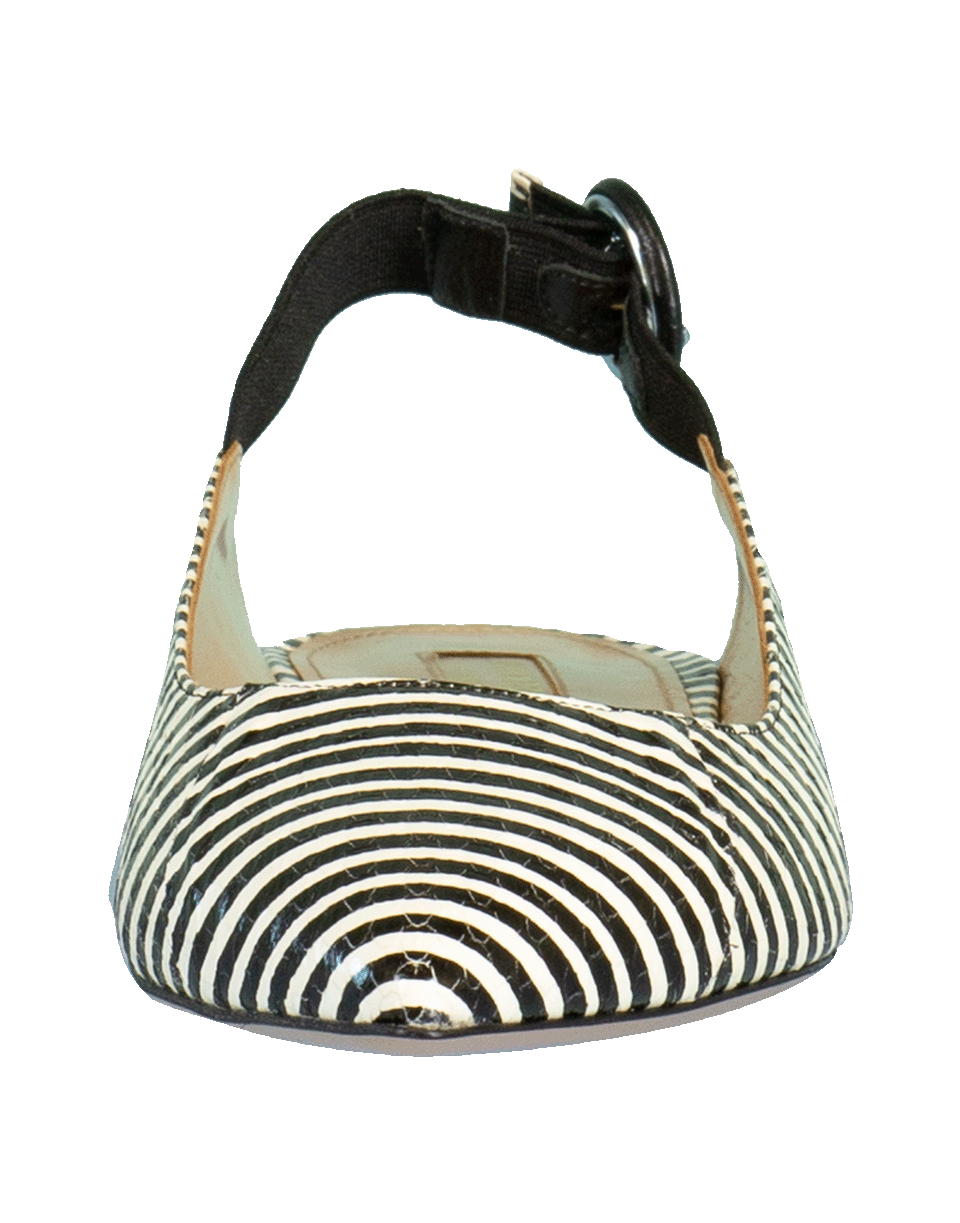 AQUAZZURA-Striped Snake Yale Ballet Flat-