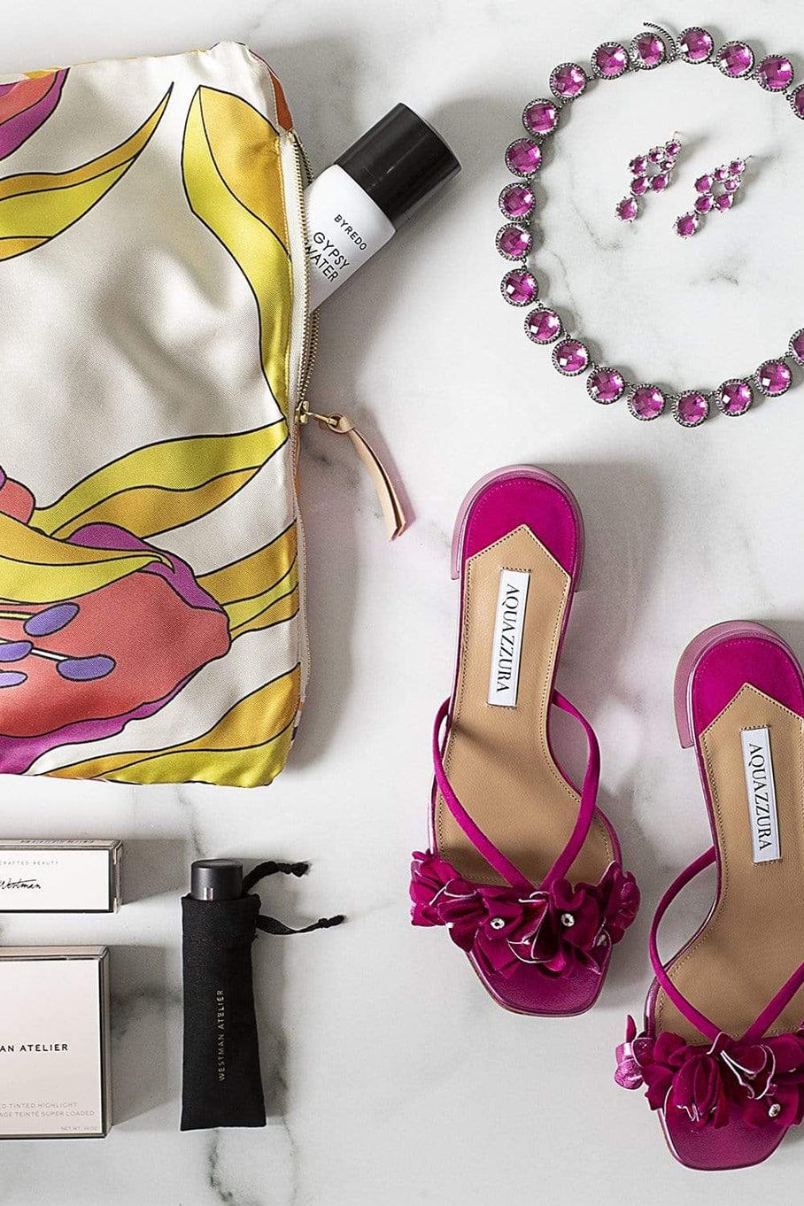 AQUAZZURA-Bougainvillea Slide Sandals-