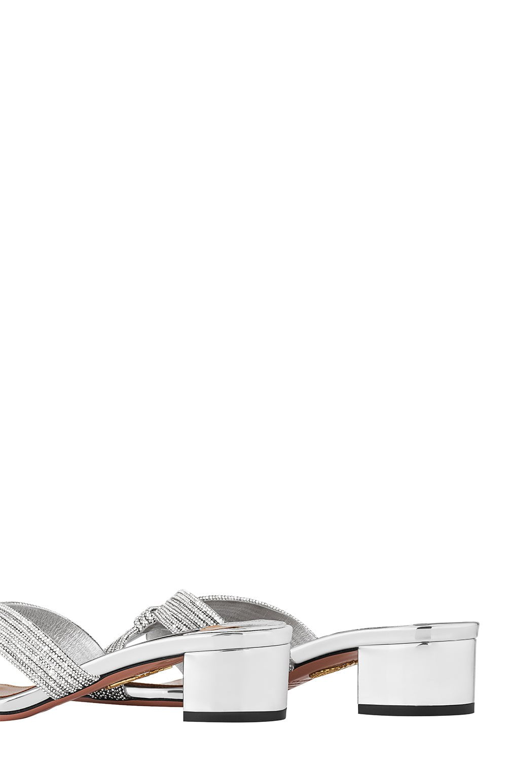 AQUAZZURA-Muse Mule - Silver-