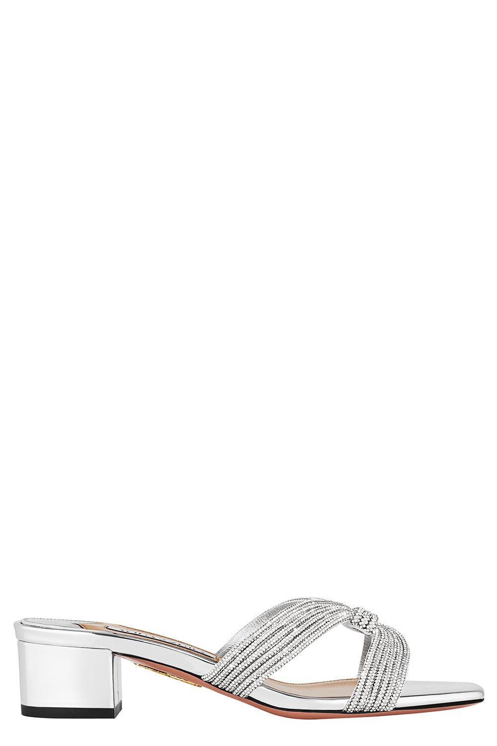 AQUAZZURA-Muse Mule - Silver-