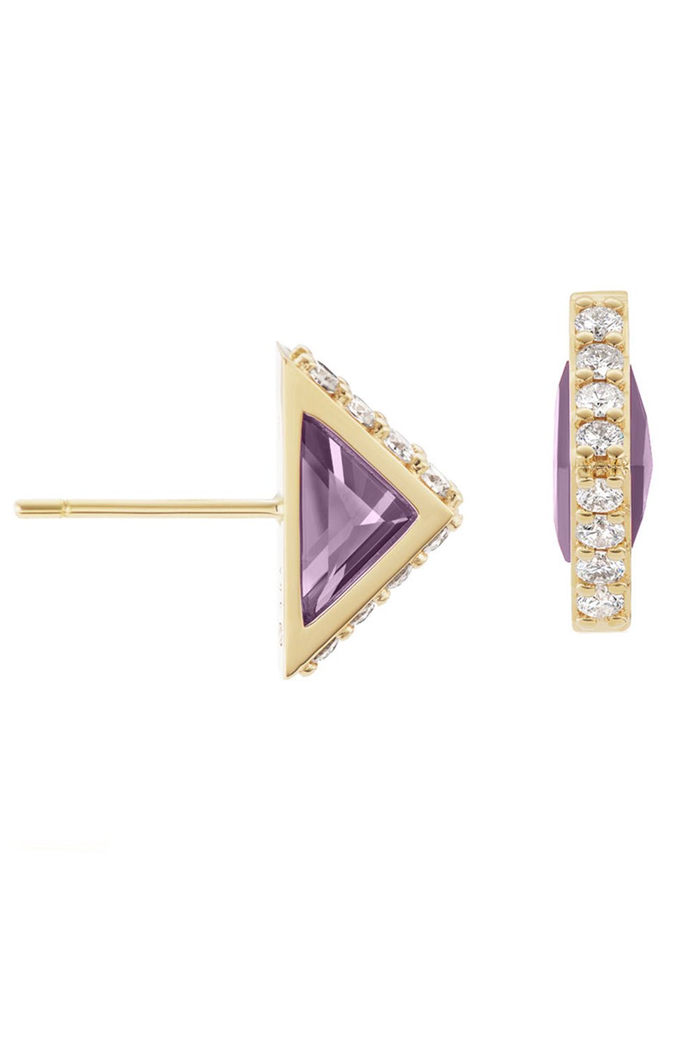 ARK-Amethyst Stone Spark Studs-YELLOW GOLD