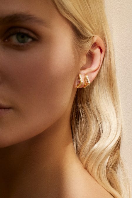 ARK-Citrine Stone Spark Studs-YELLOW GOLD
