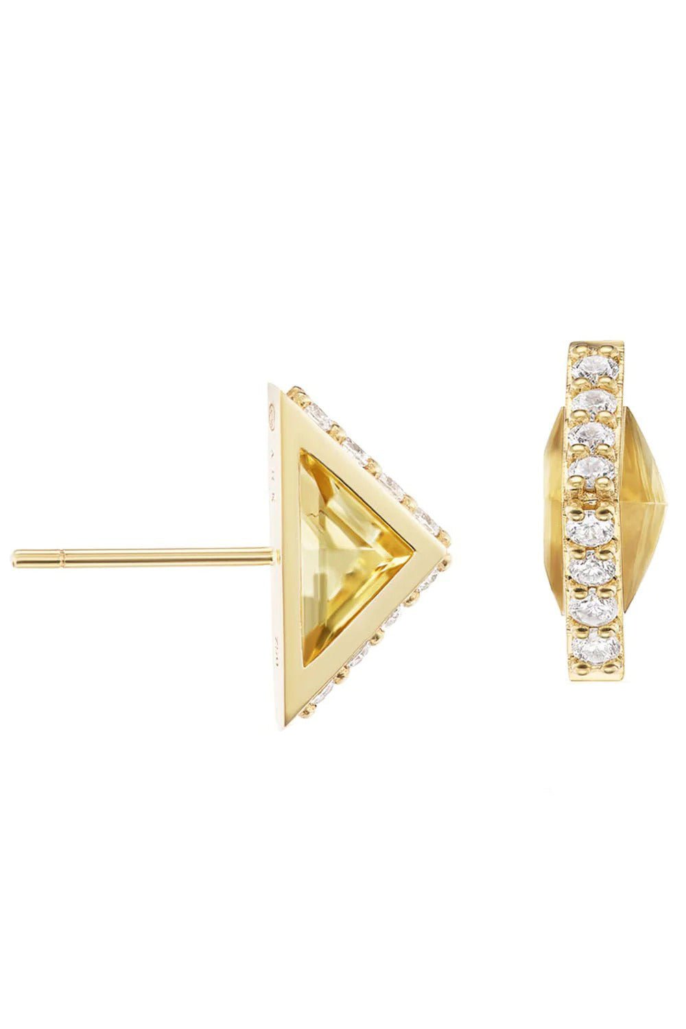 ARK-Citrine Stone Spark Studs-YELLOW GOLD