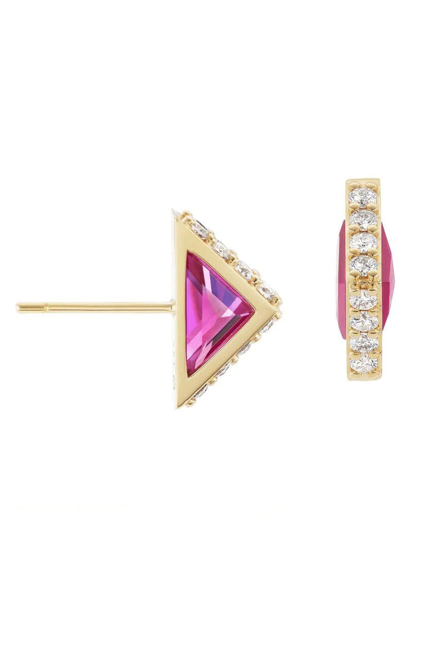 ARK-Pink Topaz Spark Studs-YELLOW GOLD