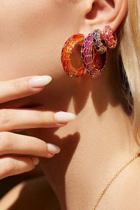 ARK-Violet Aura Small Dreamweaver Hoops-YELLOW GOLD