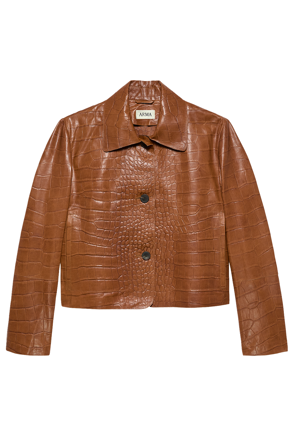 Emy Nappa Printed Jacket-BROWN-34-CLOTHINGJACKETCASUAL-ARMA
