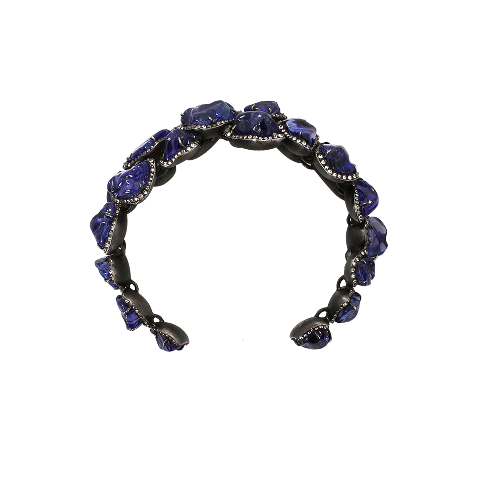 ARUNASHI-Tanzanite And Diamond Bangle-BLACK GOLD