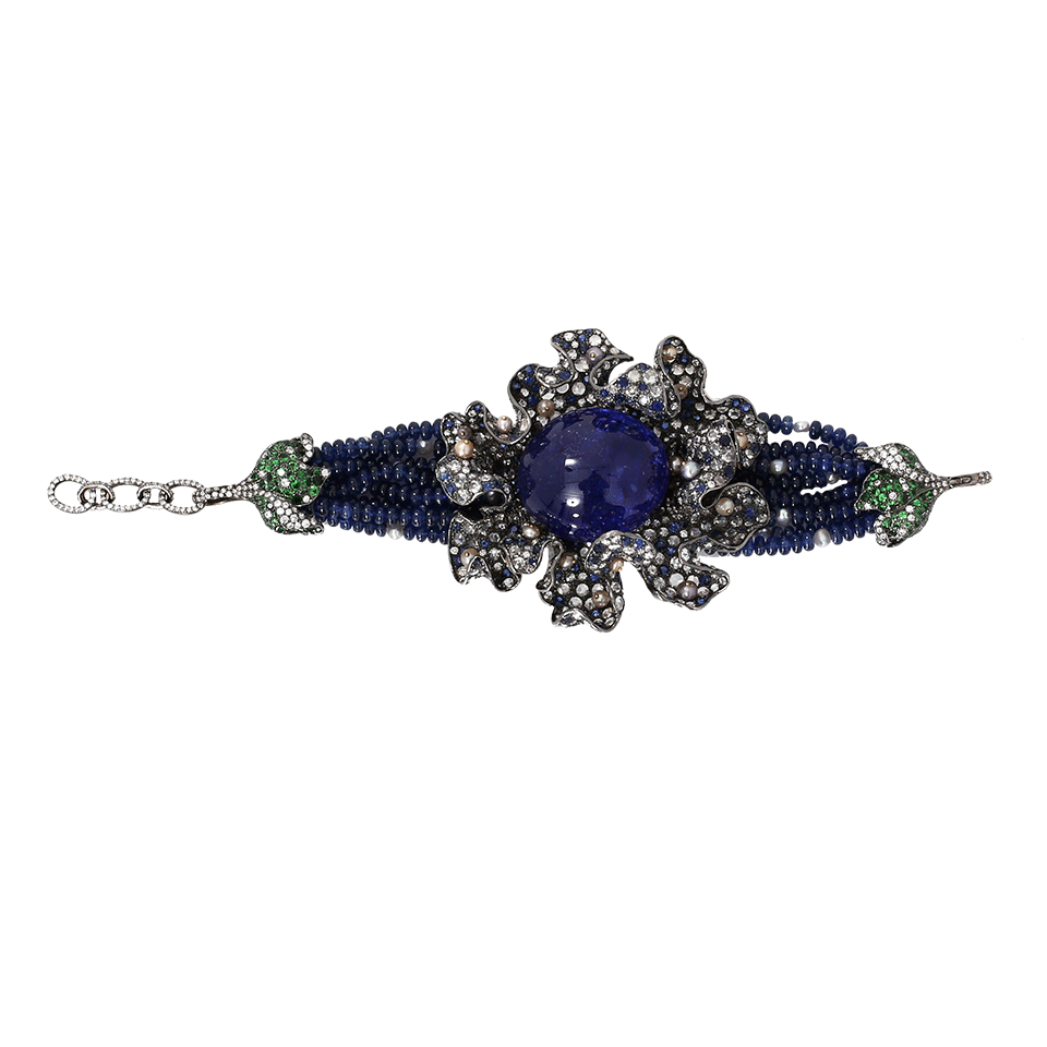 ARUNASHI-Tanzanite Flower Bracelet-BLACK GOLD