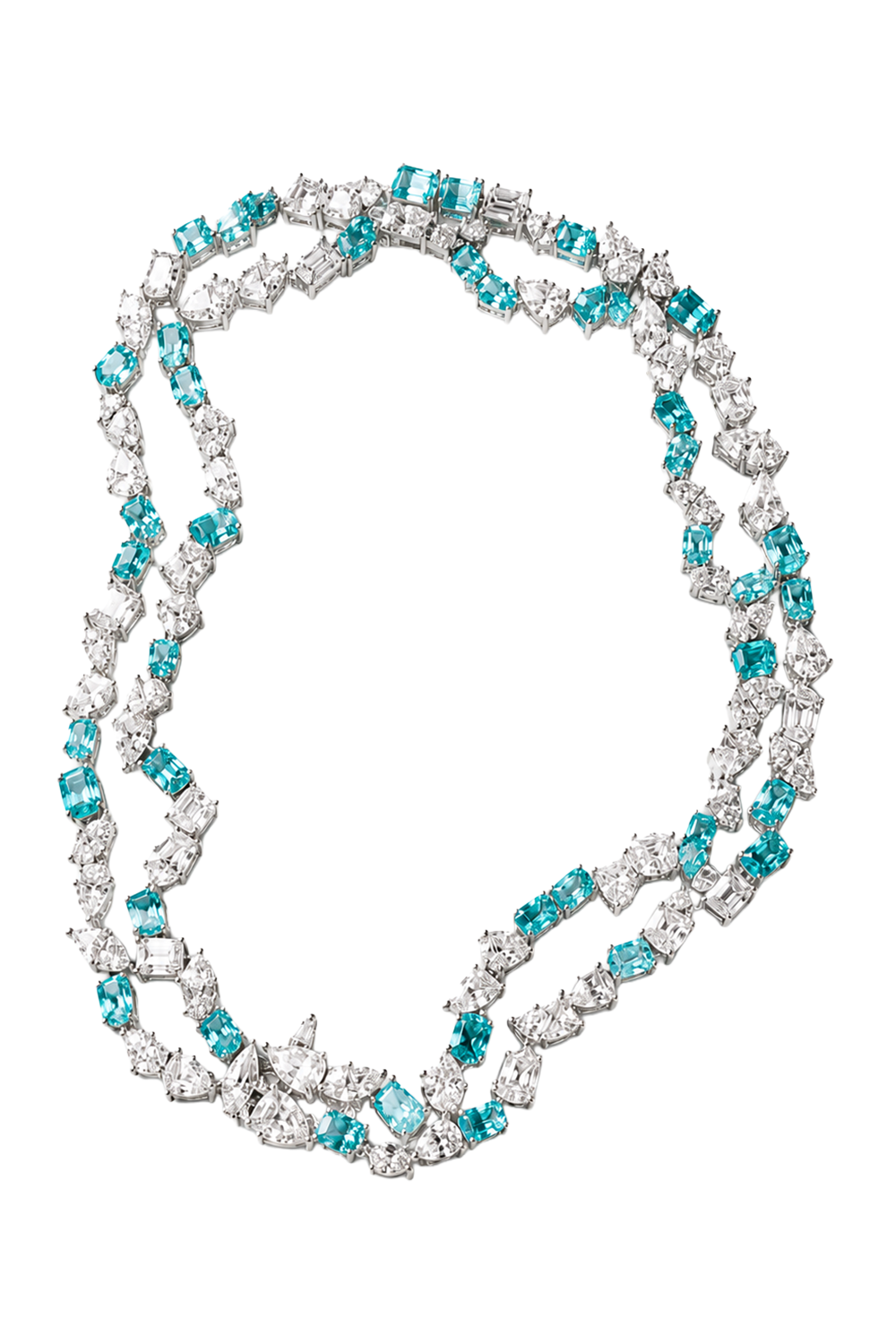 Diamond Paraiba Tourmaline Bracelet-WHITE GOLD-JEWELRYFINE JEWELBRACELET O-ARUNASHI