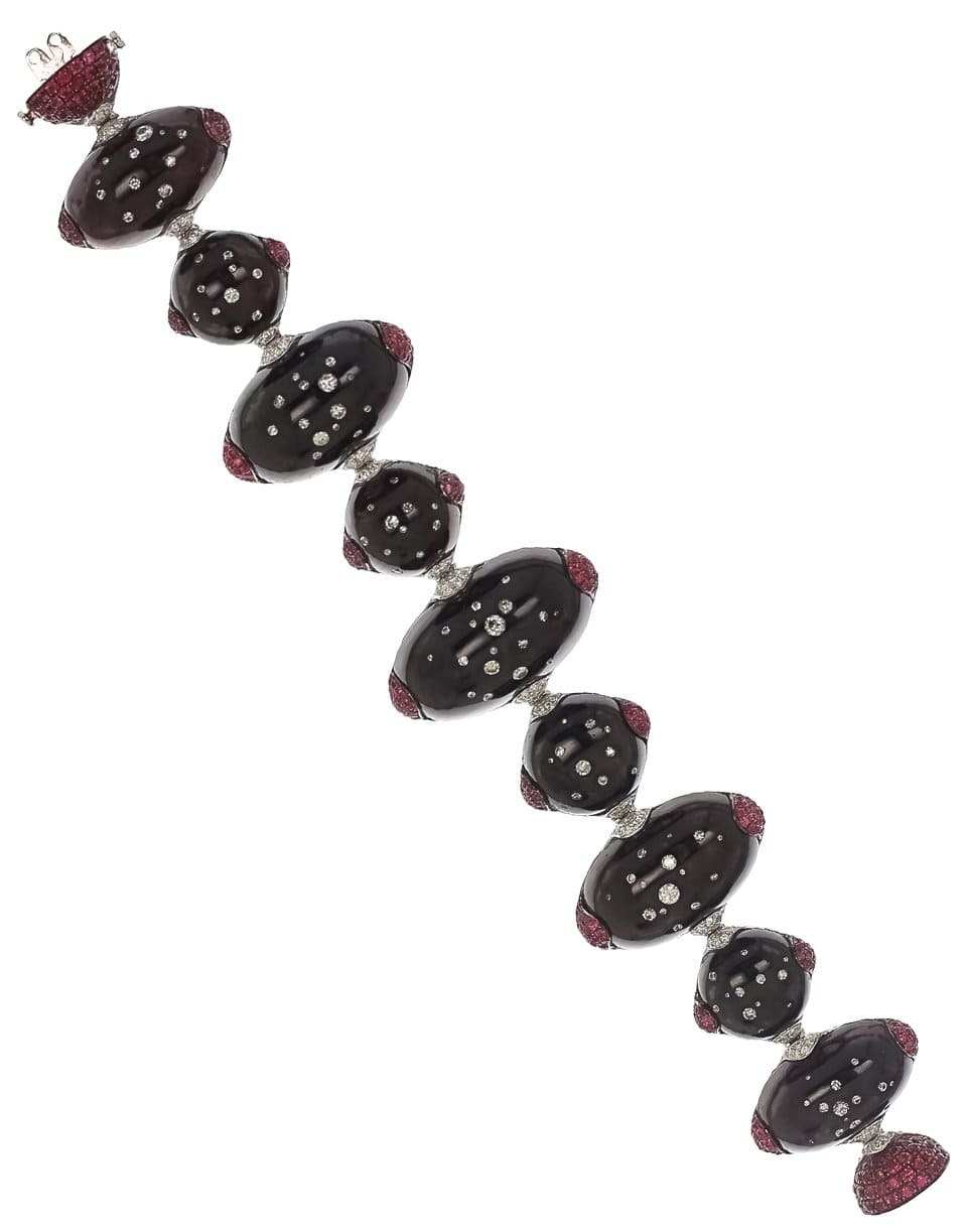 ARUNASHI-Garnet Spinel and Diamond Bracelet-WHITE GOLD