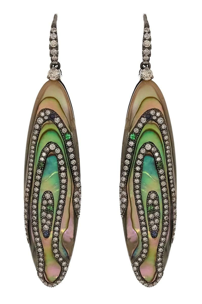 ARUNASHI-Abalone Earrings-BLACK GOLD