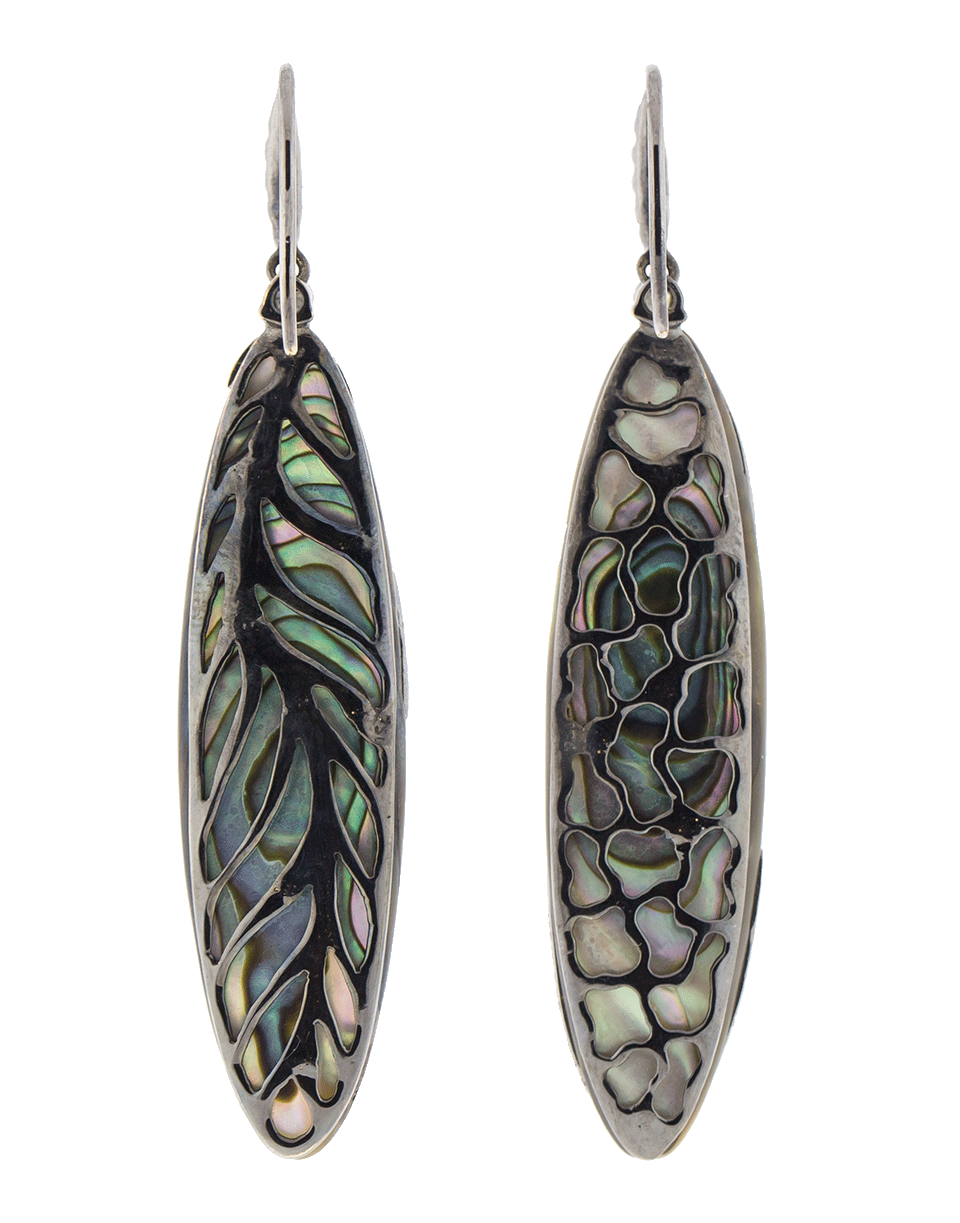 ARUNASHI-Abalone Shell Earrings-BLACK GOLD