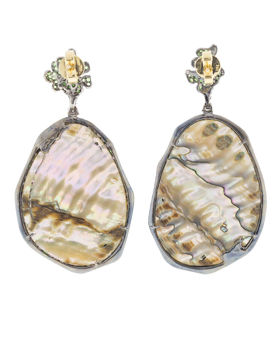 ARUNASHI-Abalone Shell Earrings-BLACK GOLD