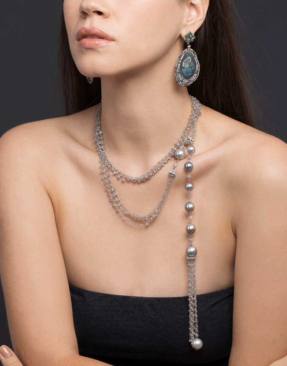ARUNASHI-Abalone Shell Earrings-BLACK GOLD