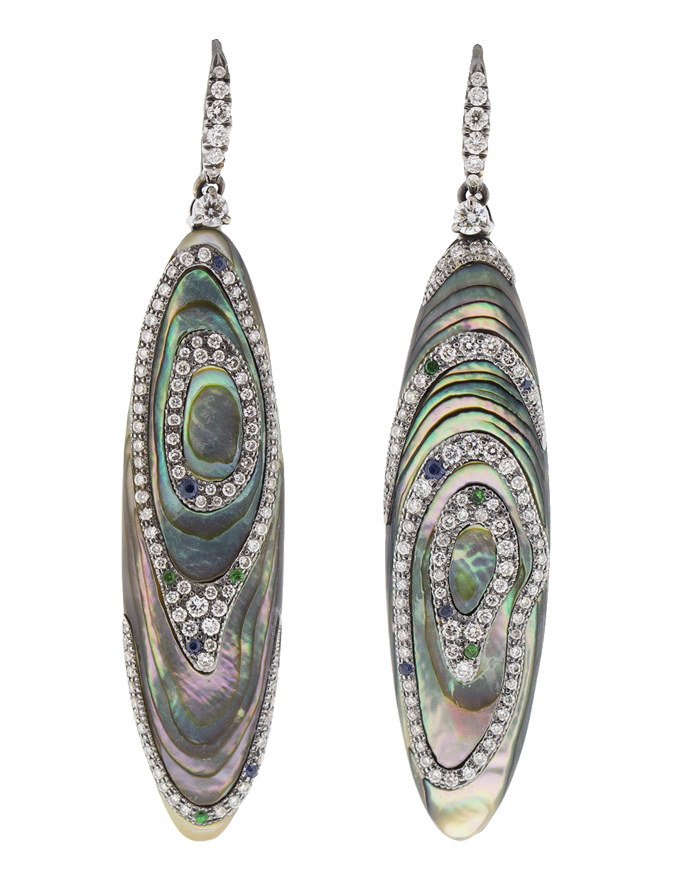 ARUNASHI-Abalone Shell Earrings-BLACK GOLD